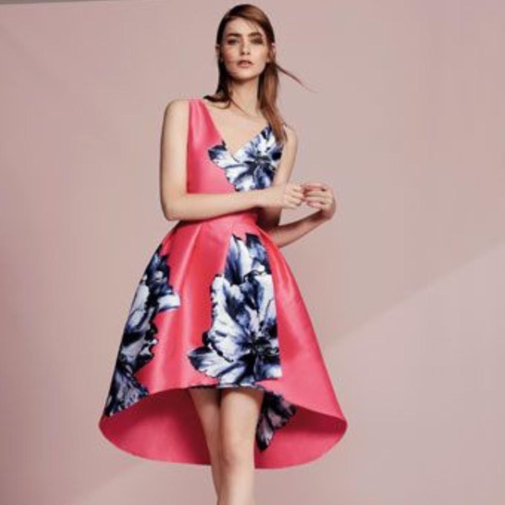 Coast Dress Candy Pink Floral Placement Dress Size